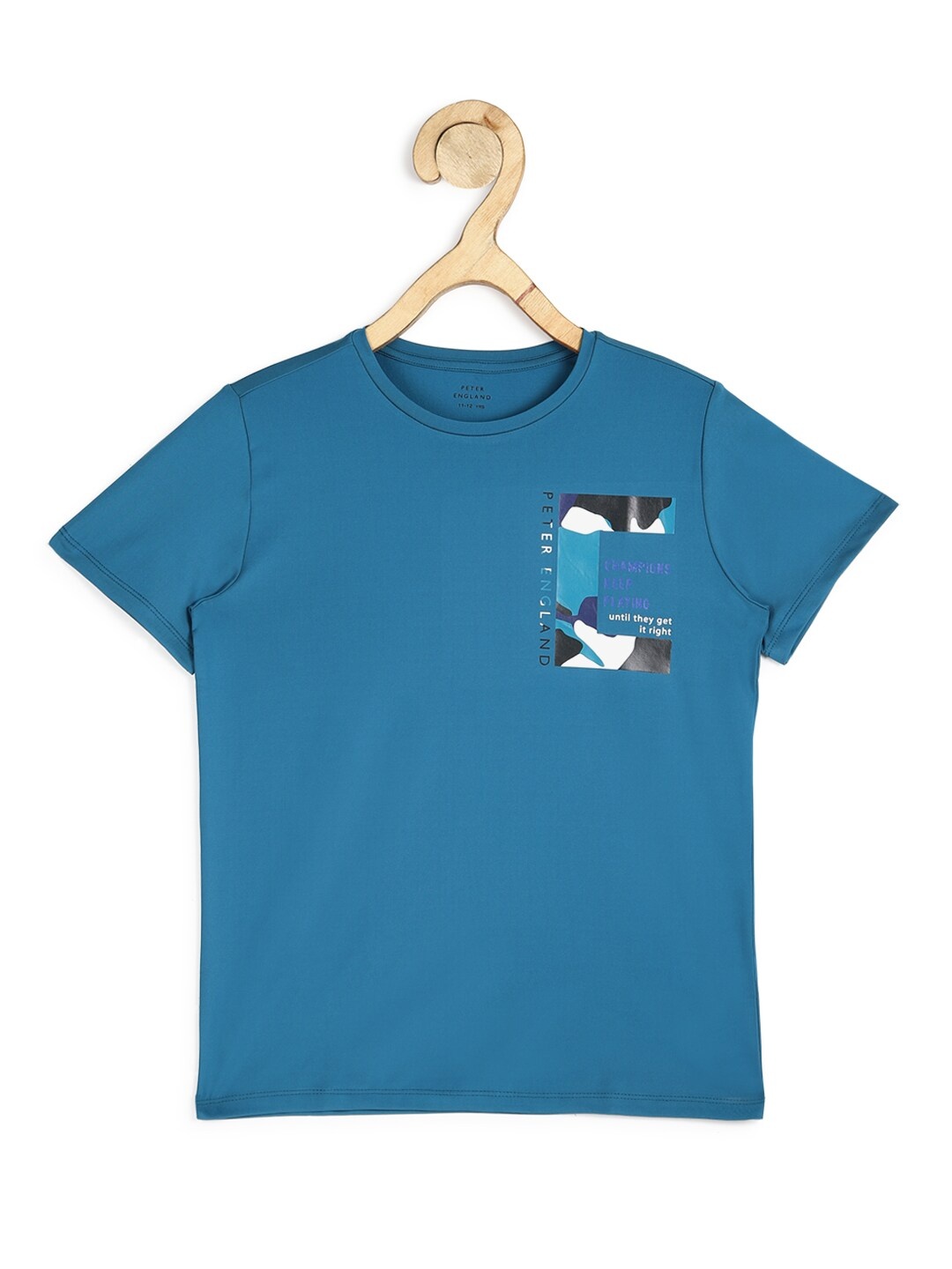 

Peter England Boys Blue Printed T-shirt