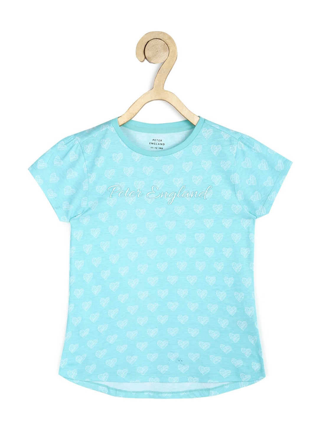 

Peter England Girls Blue Printed Pure Cotton T-shirt