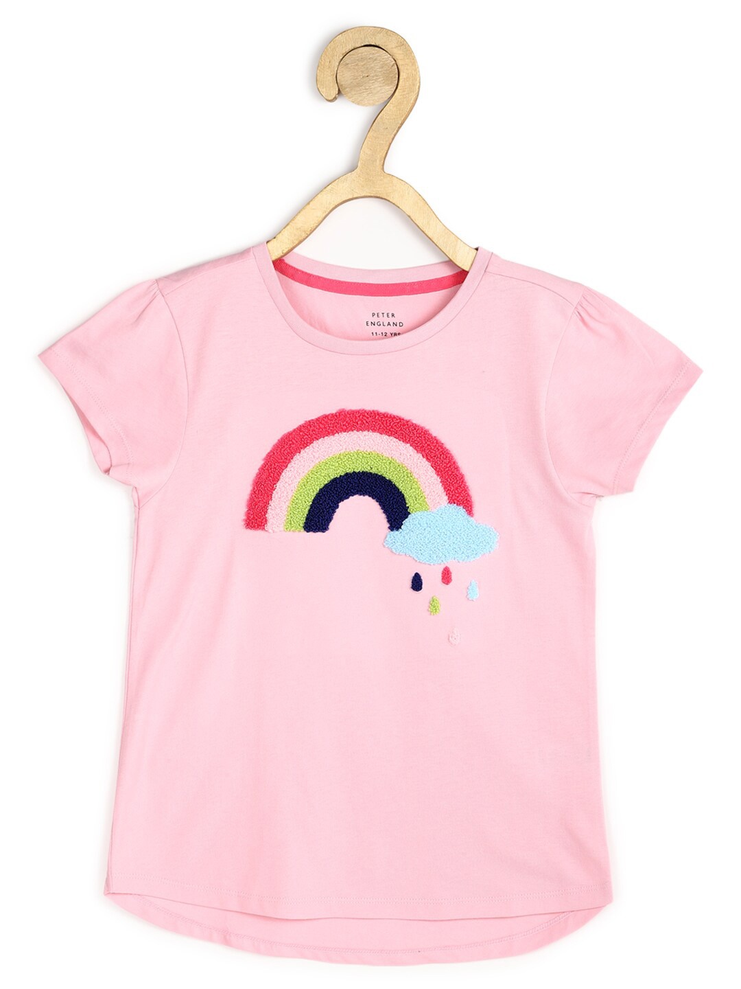 

Peter England Girls Pink Printed Pure Cotton T-shirt