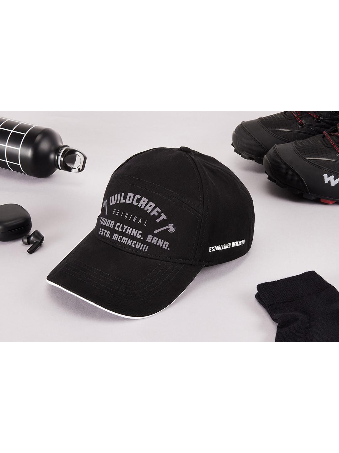 

Wildcraft Adults Black Typography Printed Cotton Baseball Cap