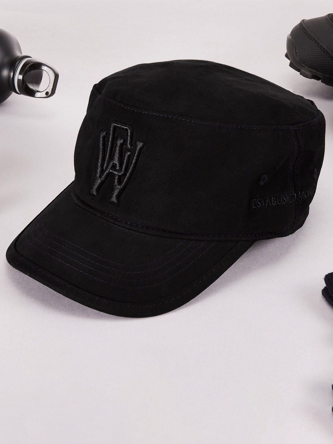 

Wildcraft Adults Black Brand Logo Embroidered Cotton Baseball Cap