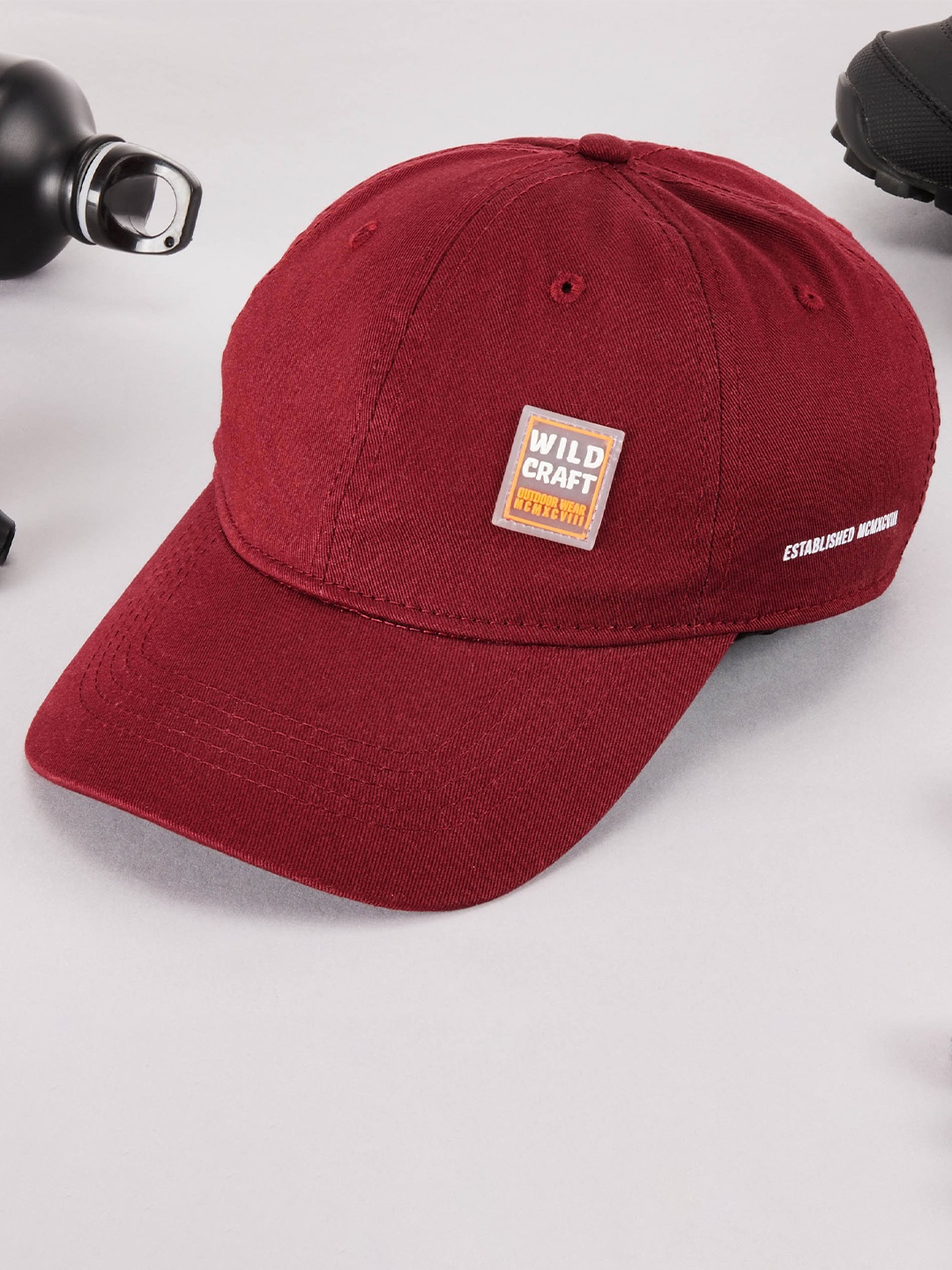 

Wildcraft Adults Red Brand Logo Printed Cotton Baseball Cap