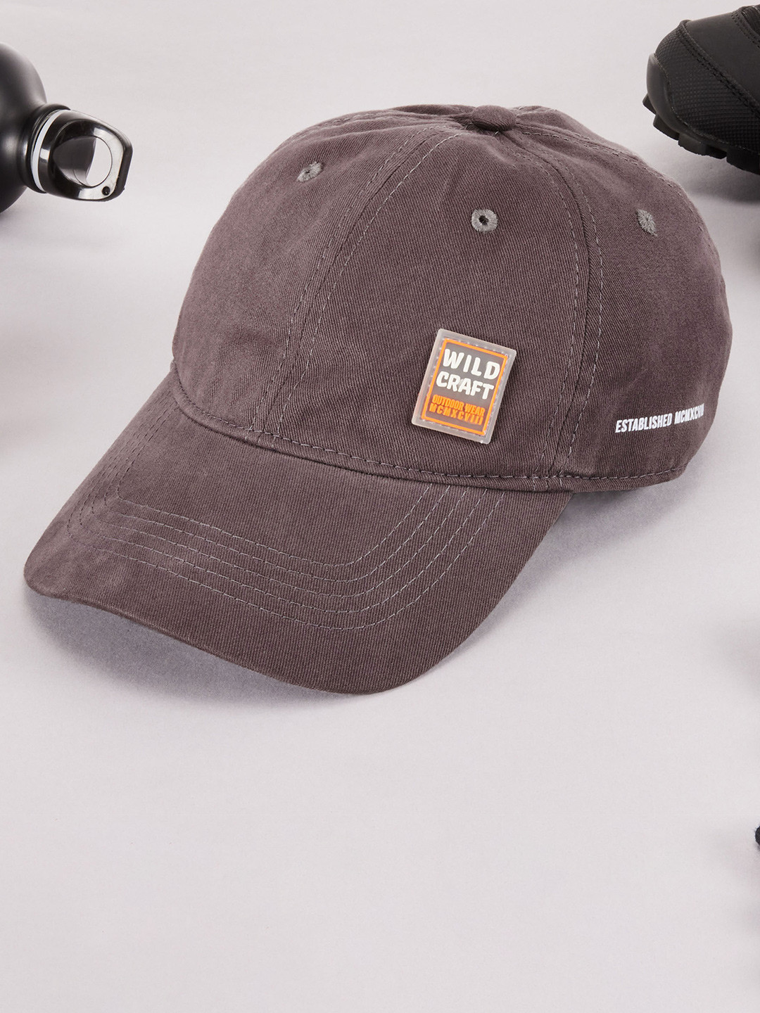 

Wildcraft Adults Grey Brand Logo Printed Cotton Baseball Cap