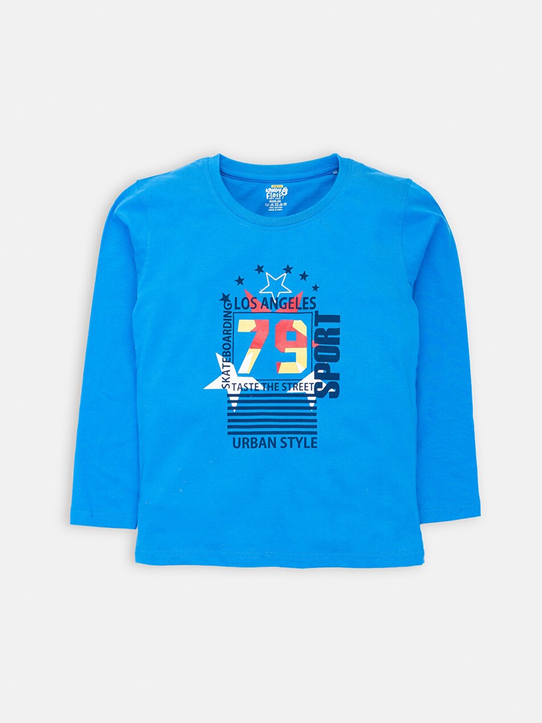 

AMUL Kandyfloss Boys Blue Typography Printed Cotton T-shirt