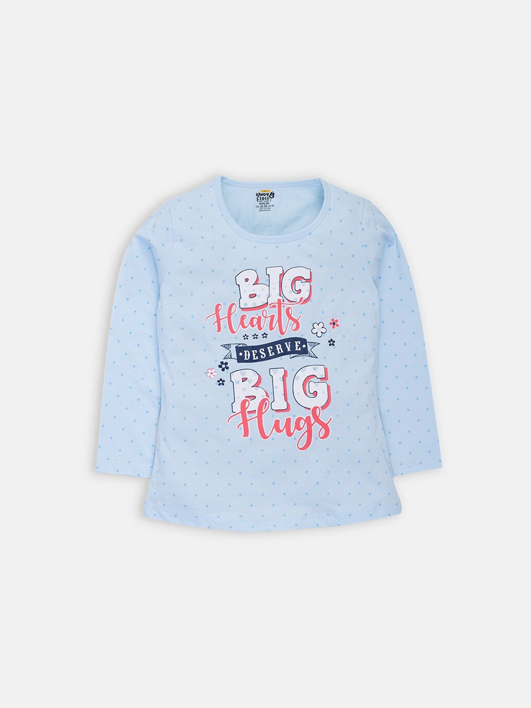 

AMUL Kandyfloss Girls Blue Typography Printed Cotton T-shirt