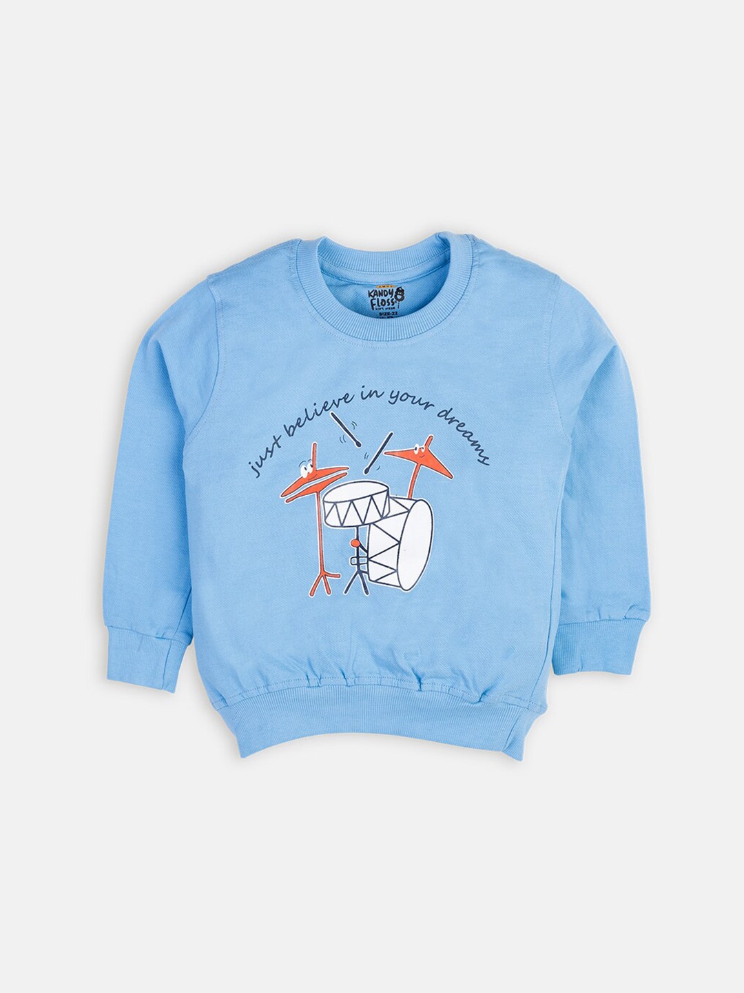 

AMUL Kandyfloss Kids Blue Printed Cotton T-shirt