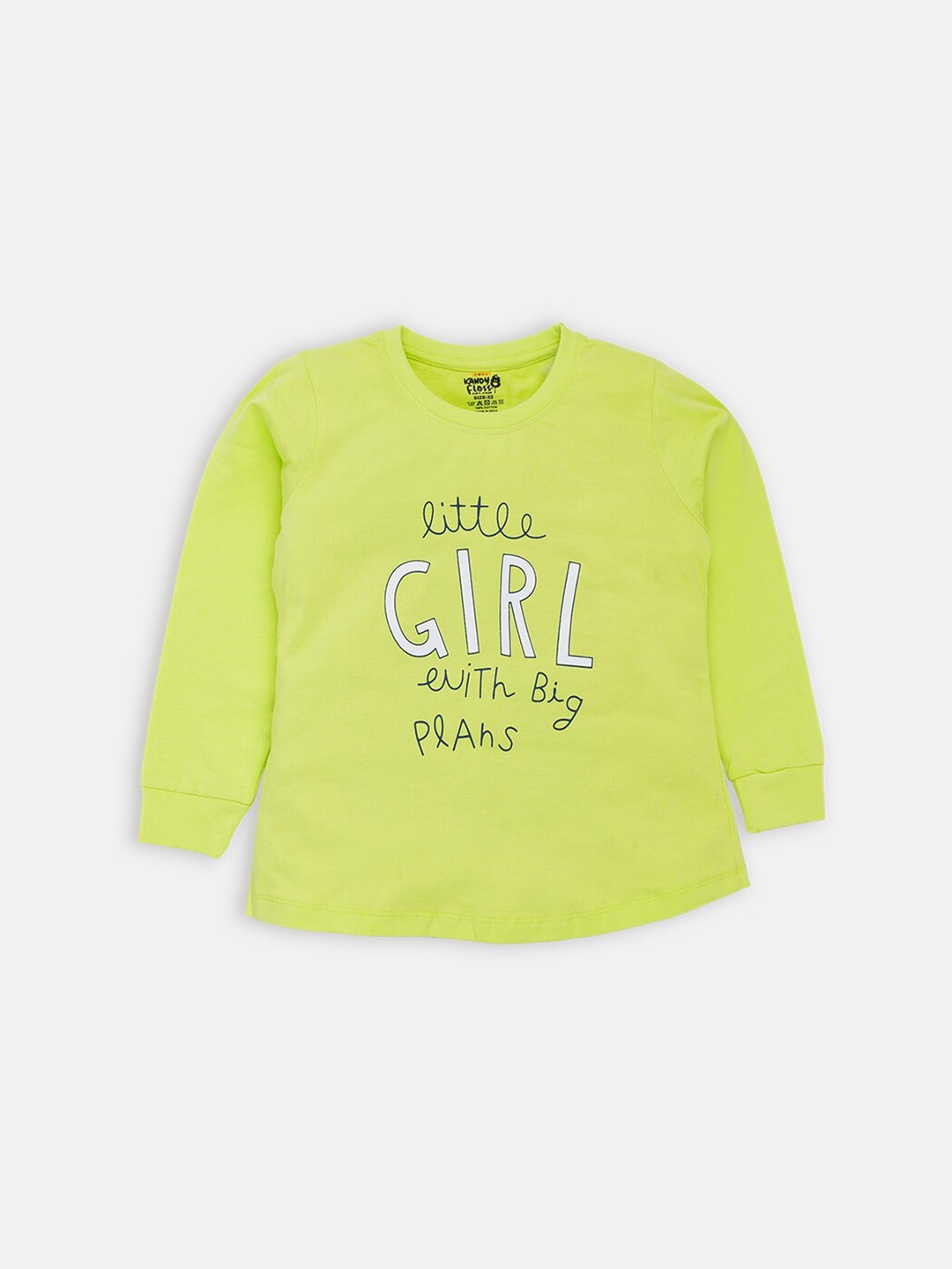 

AMUL Kandyfloss Girls Green Typography Printed Cotton T-shirt