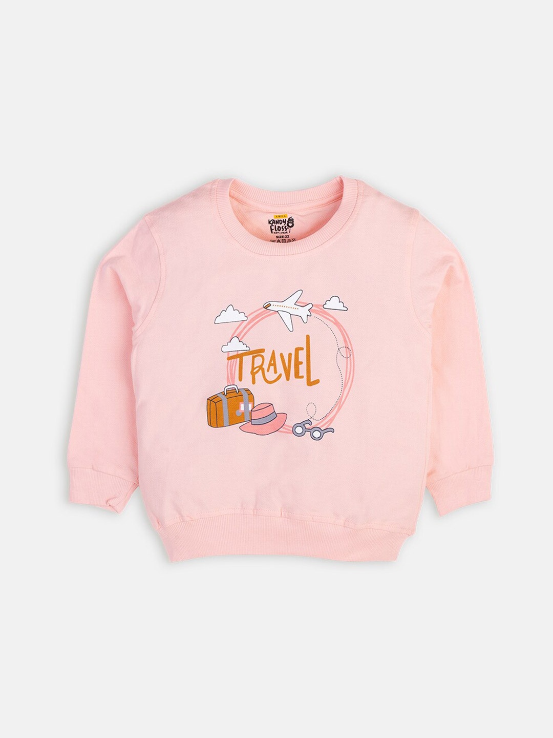 

AMUL Kandyfloss Kids Peach-Coloured Typography Printed Cotton T-shirt
