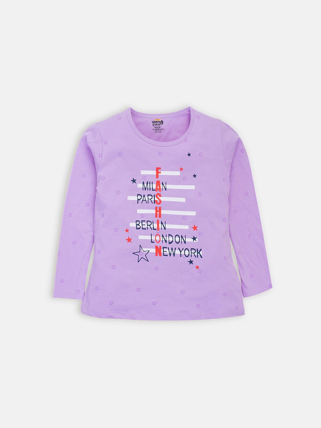 

AMUL Kandyfloss Girls Mauve Typography Printed Cotton T-shirt