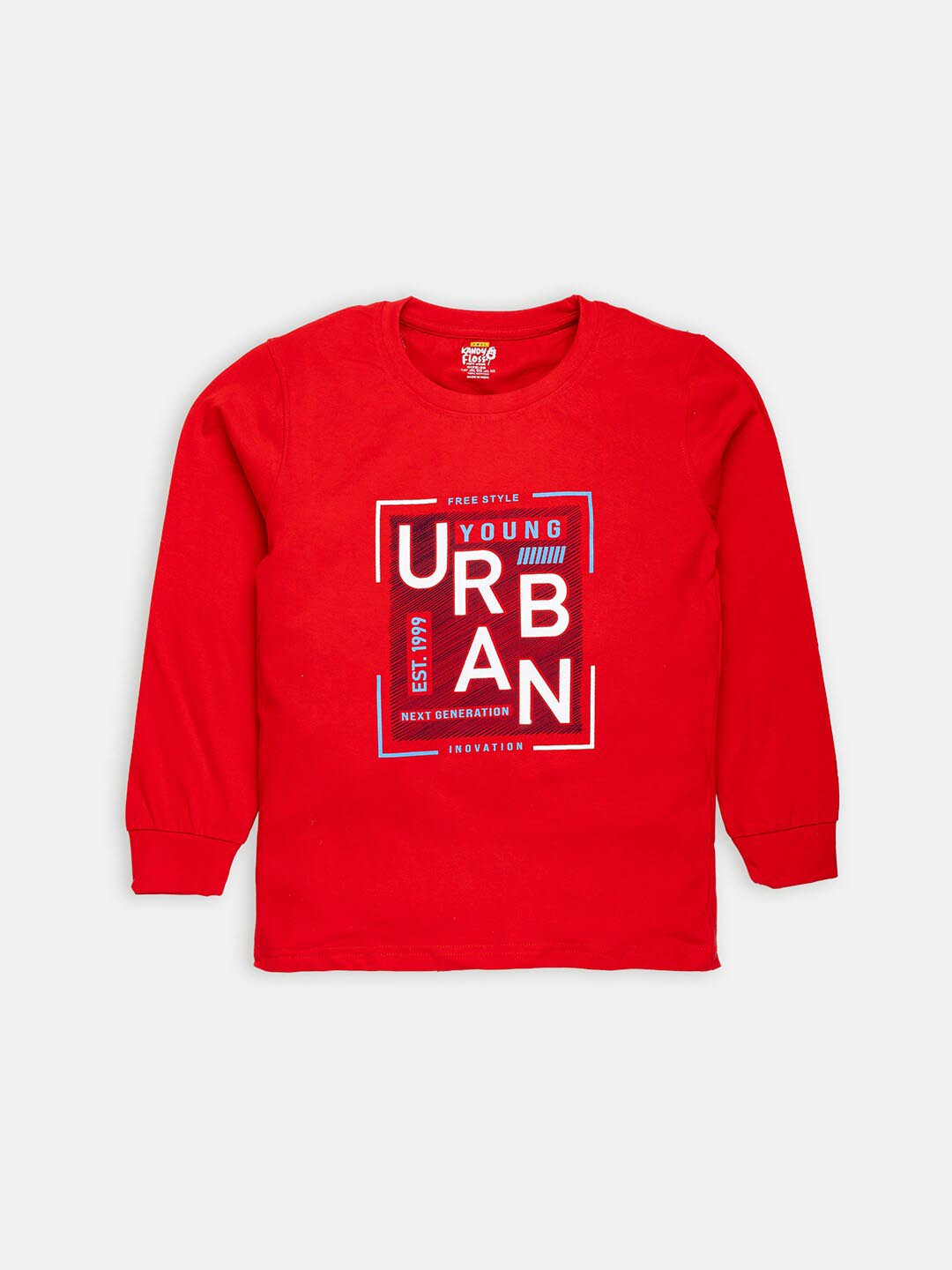 

AMUL Kandyfloss Boys Red Typography Printed Cotton T-shirt
