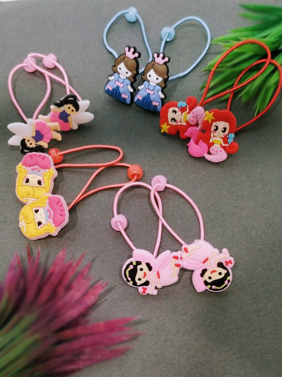 

FEMMIBELLA Women Set Of 10 Ponytail Holders, Pink
