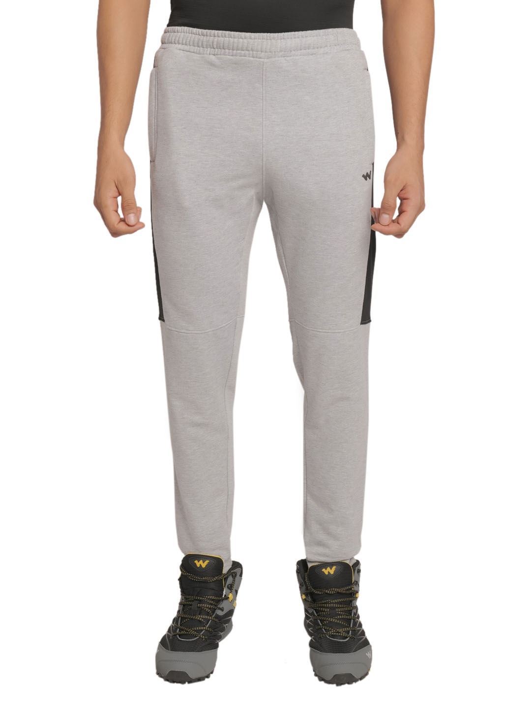 

Wildcraft Men Grey Melange & Black Regular Fit Sports Track Pant