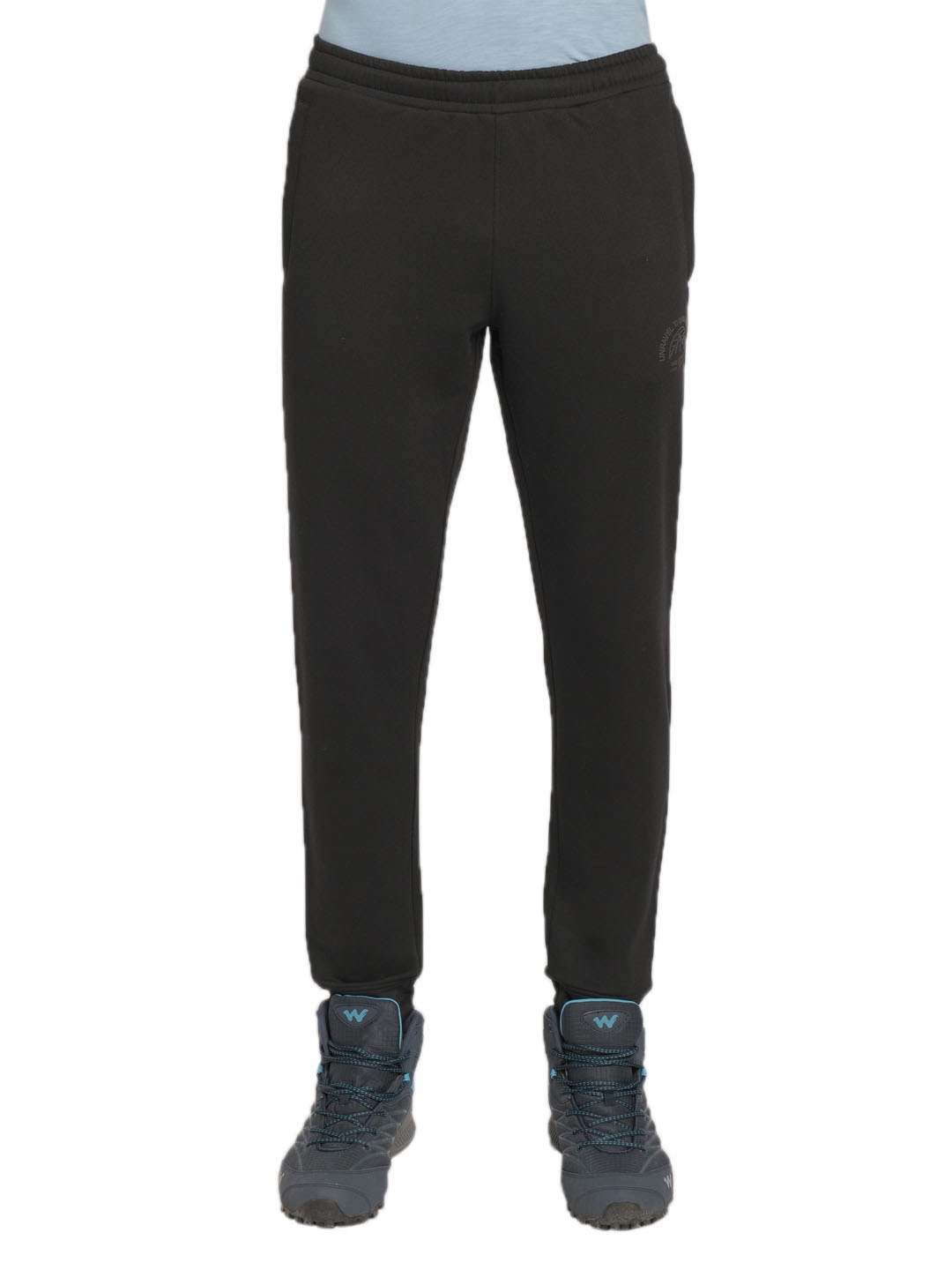 

Wildcraft Men Black Solid Cotton Sports Track Pant