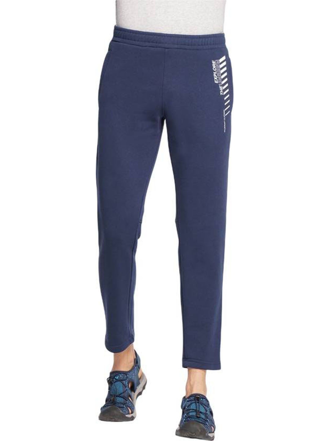 

Wildcraft Men Navy Blue Typography Printed Cotton Track Pant