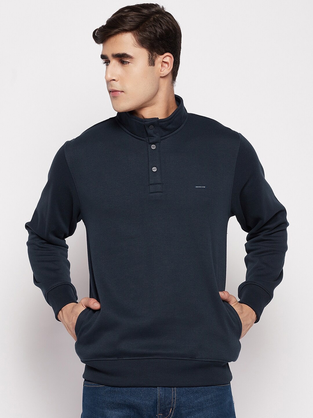 

Okane Men Navy Blue Cotton Sweatshirt