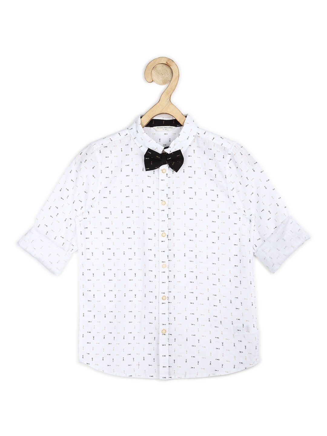 

Peter England Boys Printed Cotton Party Shirt, White