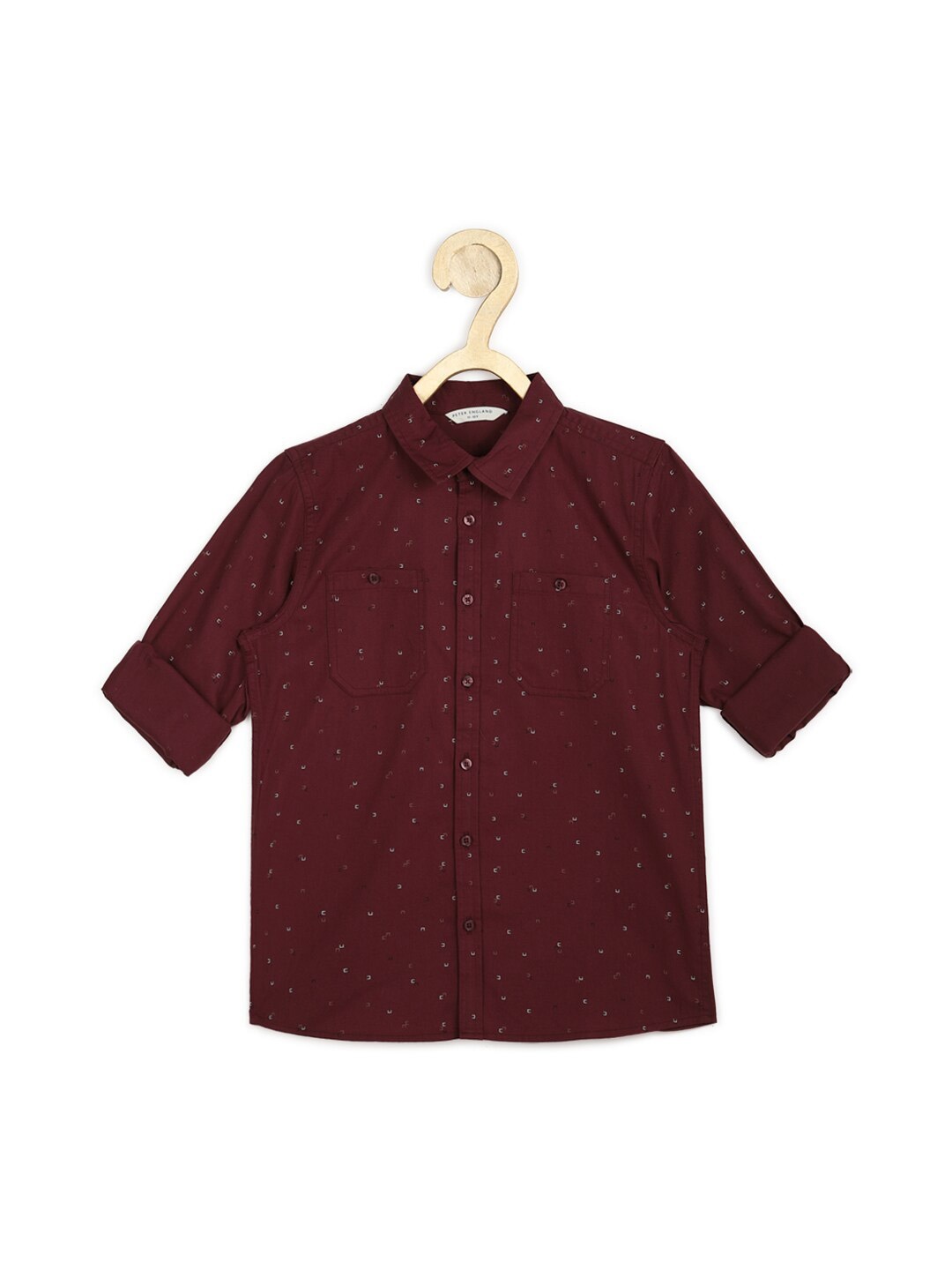 

Peter England Boys Slim Fit Printed Cotton Party Shirt, Maroon