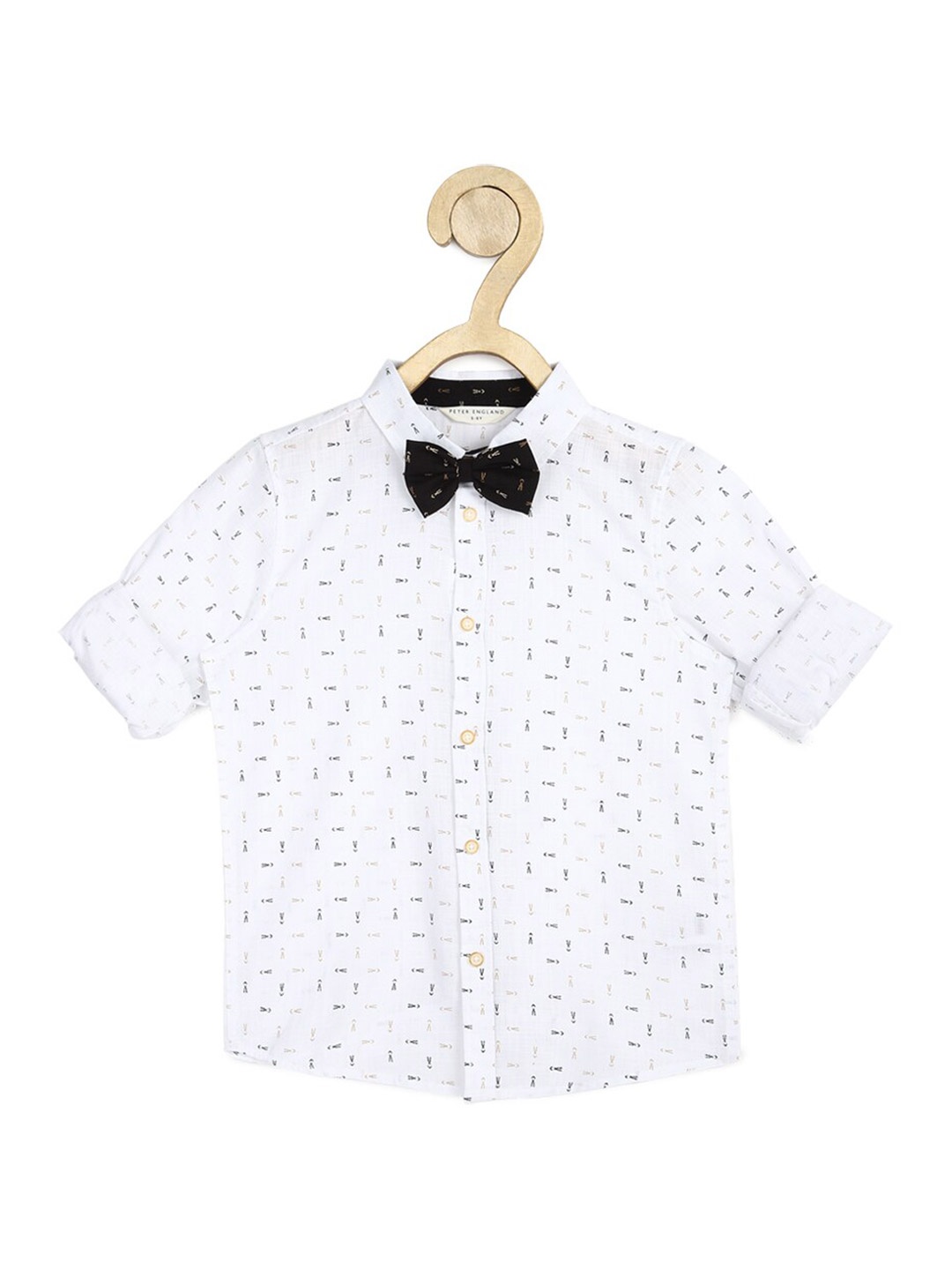 

Peter England Boys Printed Cotton Party Shirt, White