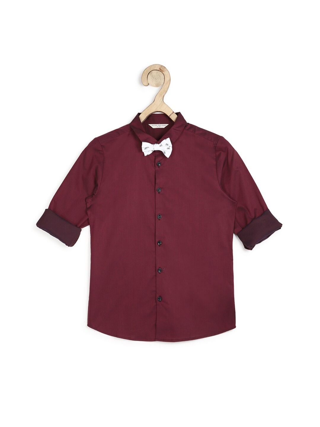 

Peter England Boys Maroon Slim Fit Cotton Party Shirt