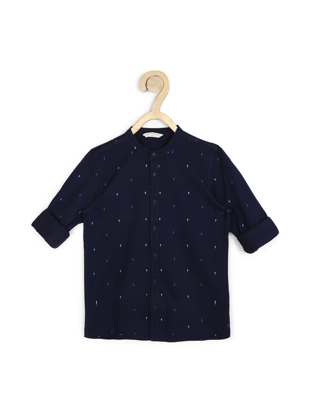 

Peter England Boys Navy Blue Slim Fit Printed Cotton Shirt