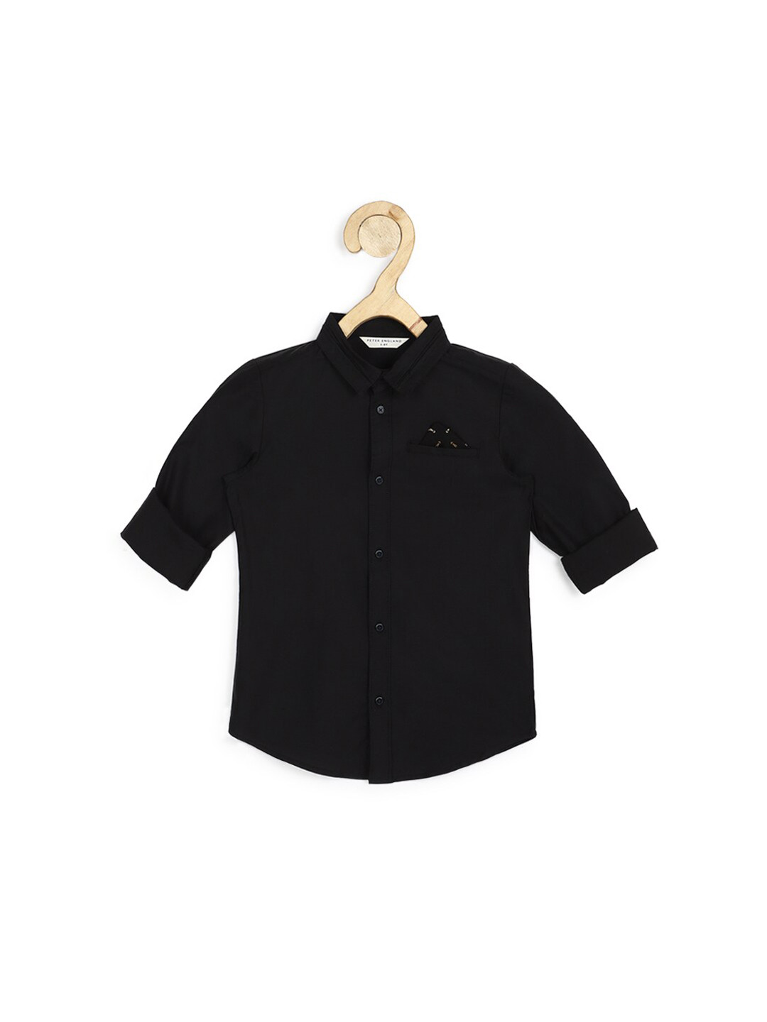 

Peter England Boys Black Slim Fit Cotton Shirt