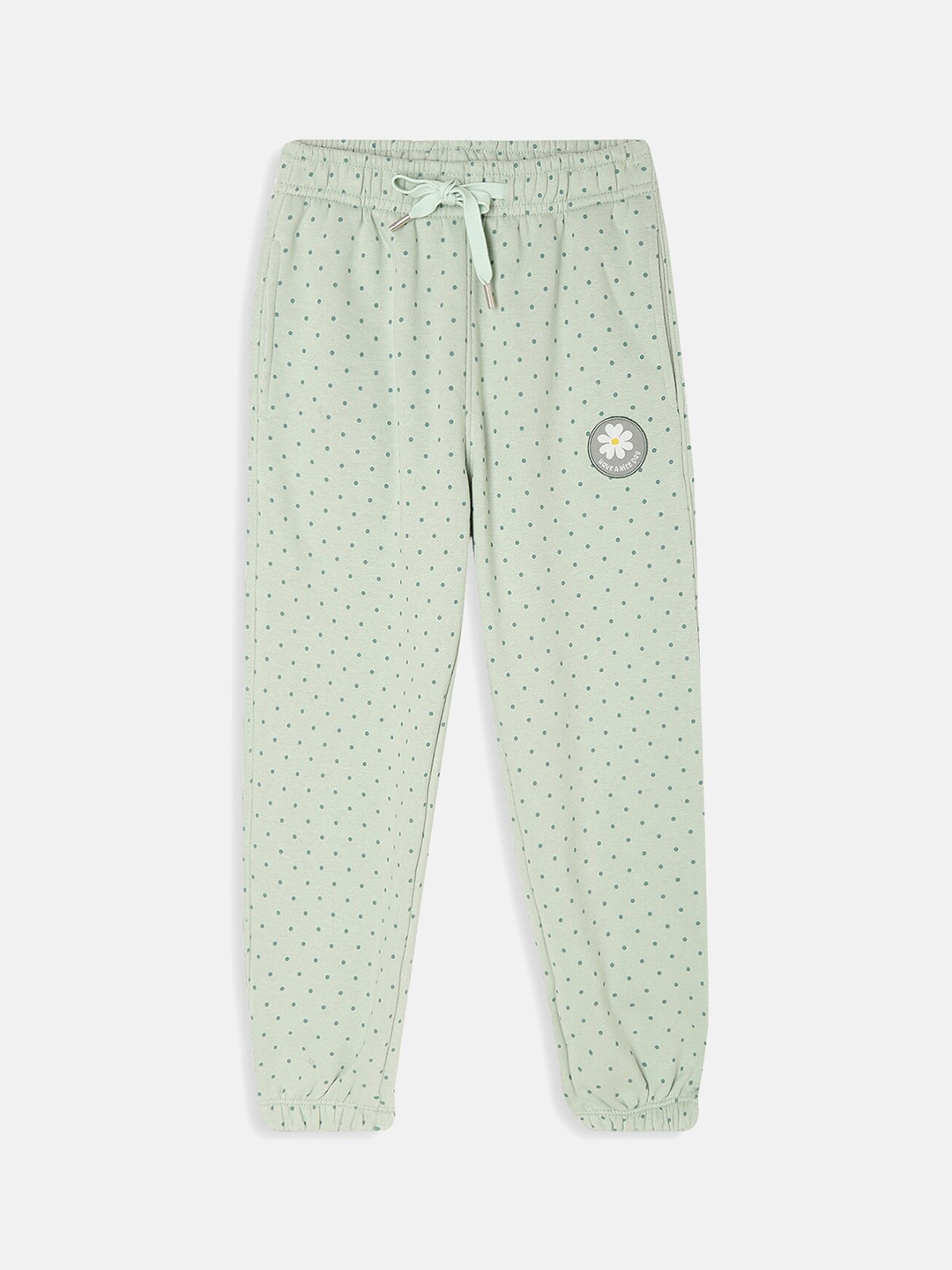 

METTLE Girls Green Printed Joggers