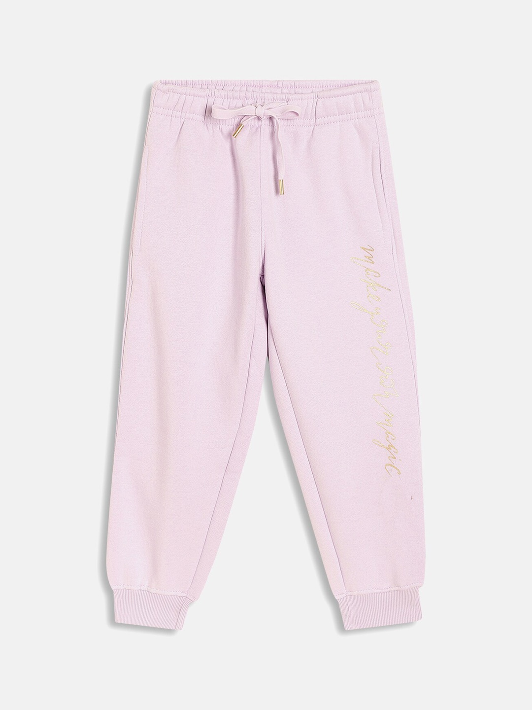 

METTLE Girls Purple Printed Joggers