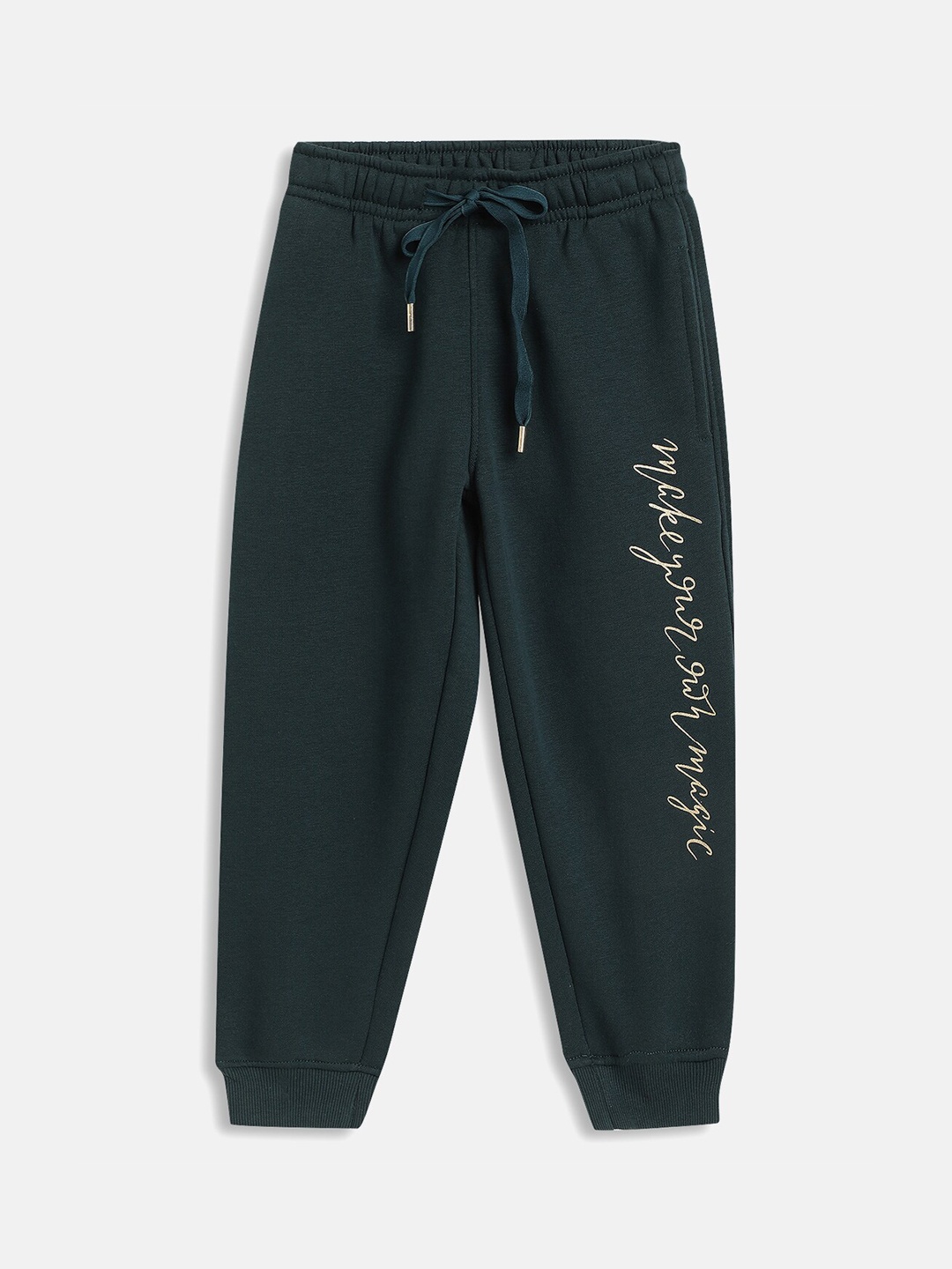 

METTLE Girls Teal Green Printed Joggers