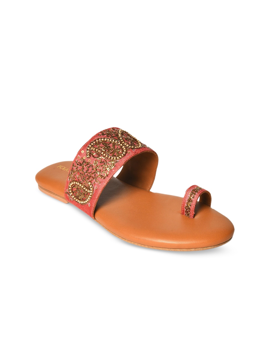 

W Women Pink Embellished Ethnic One Toe Flats