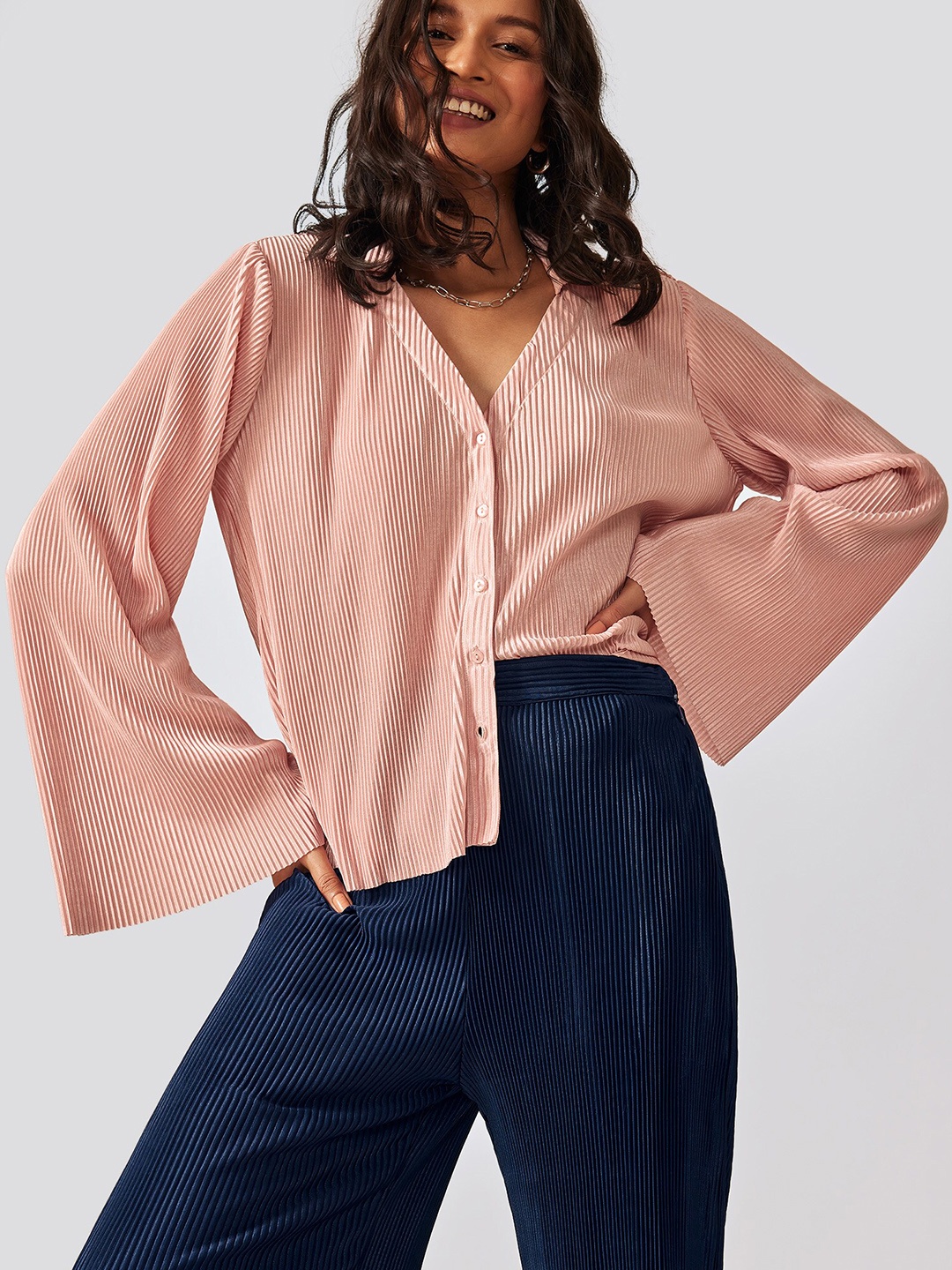 

The Label Life Women Pink Solid Casual Shirt