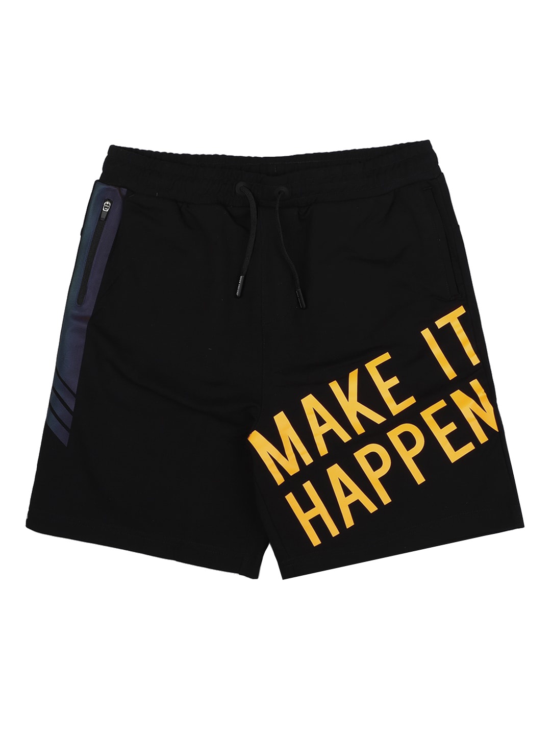 

Peter England Boys Black Typography Printed Cotton Shorts