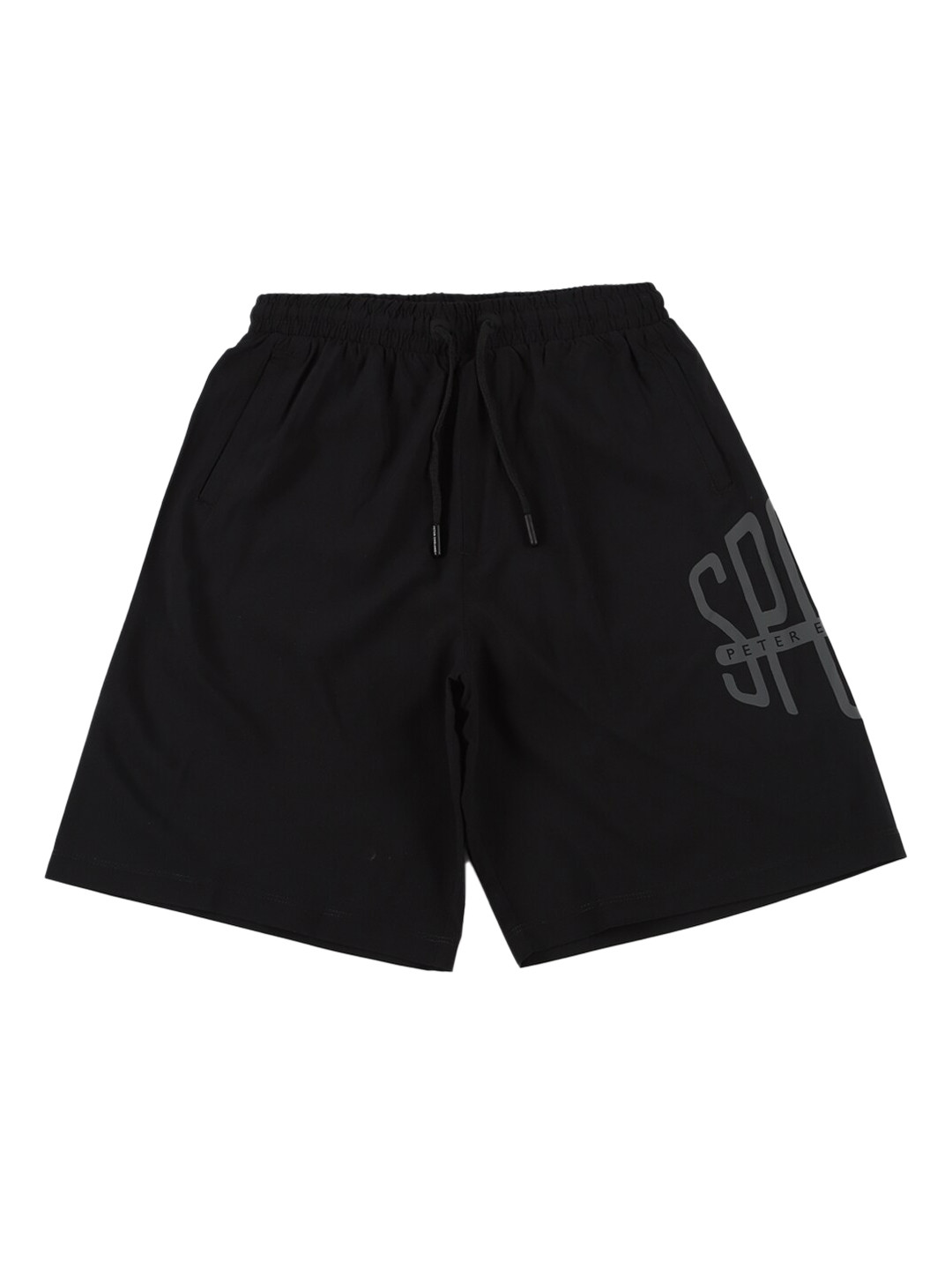 

Peter England Boys Black Typography Printed Cotton Shorts