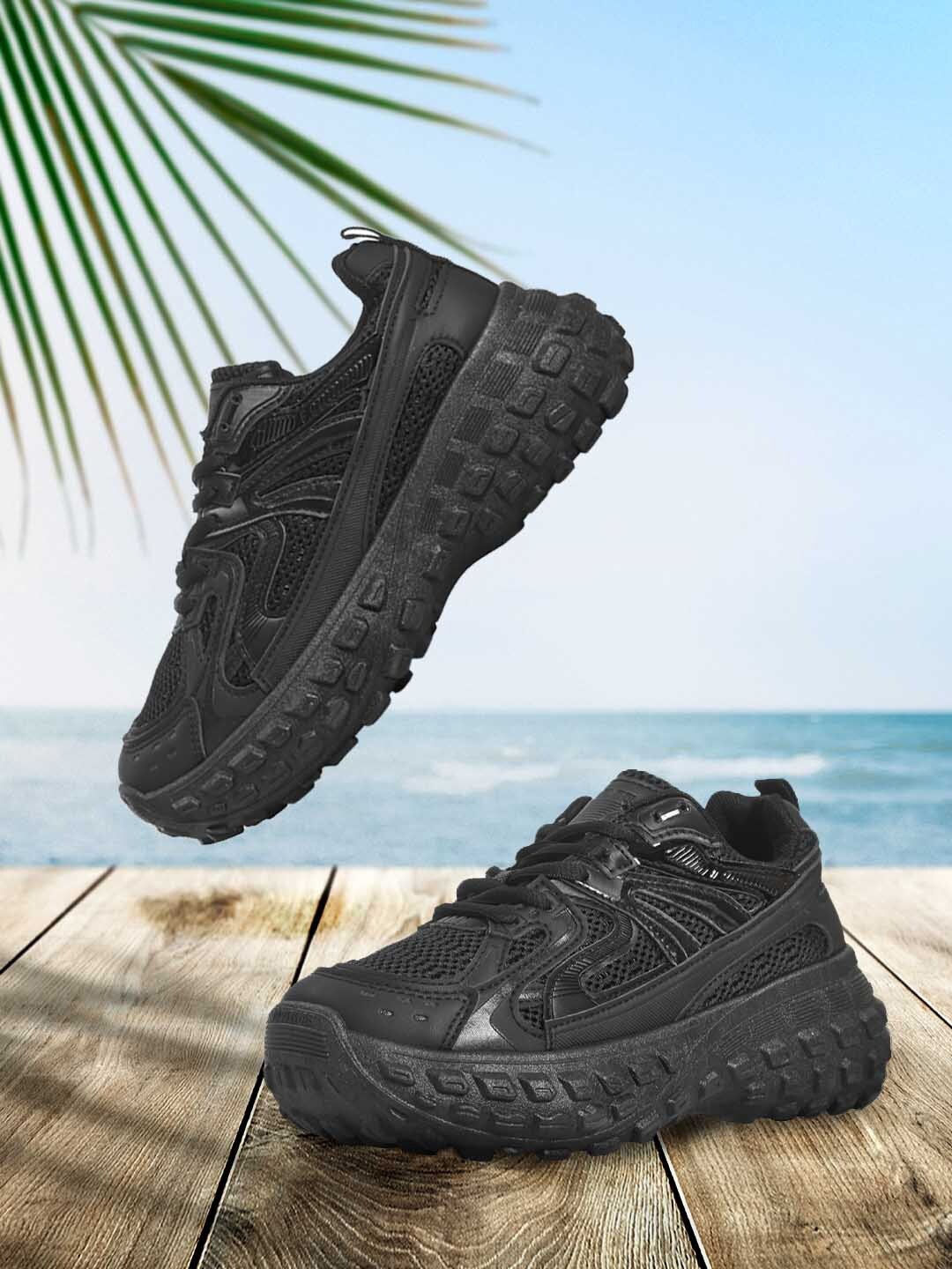 

Jove Women Black Textured Sneakers