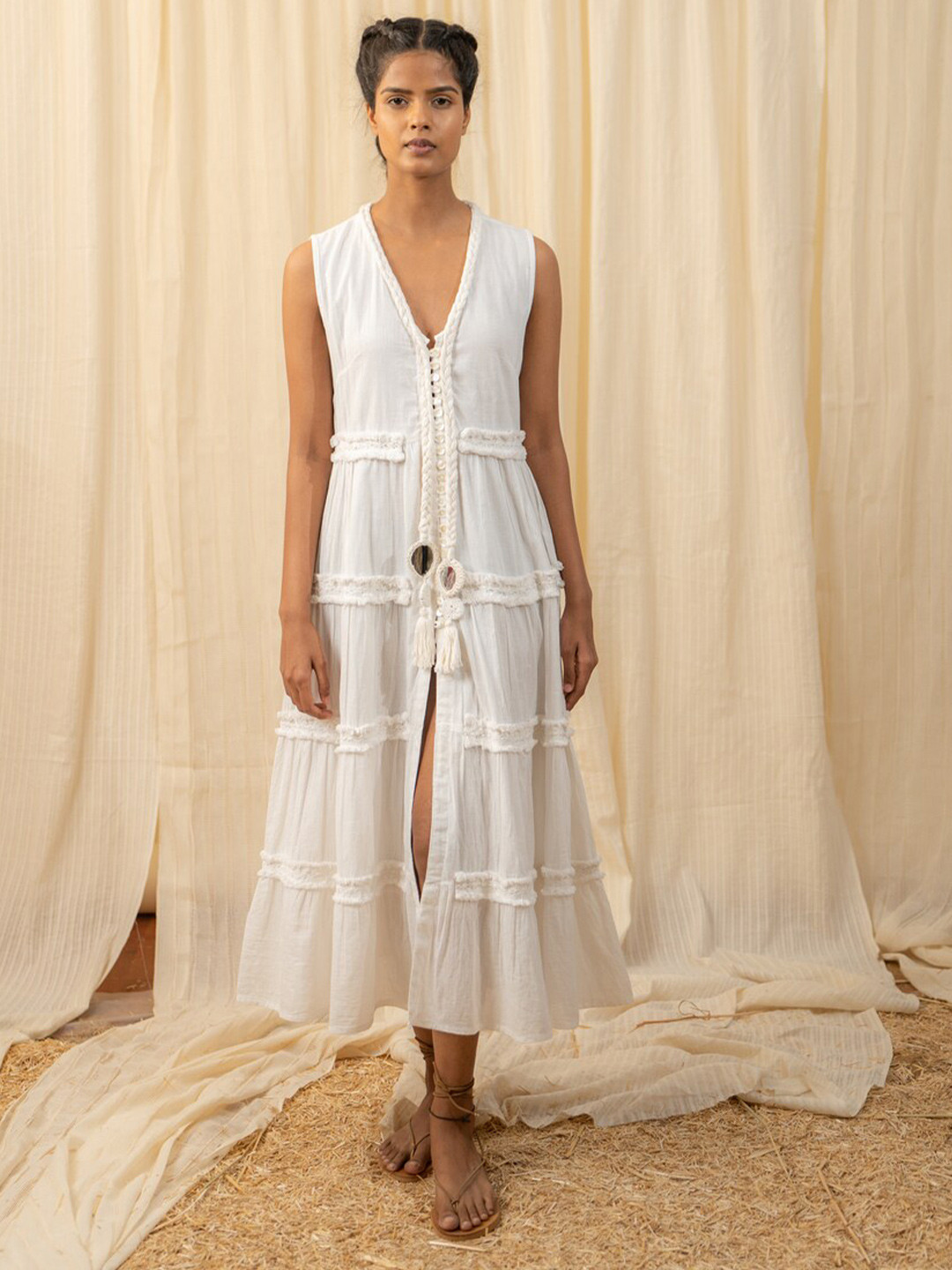 

Label Reyya Sleeveless V-Neck Maxi Dress, White