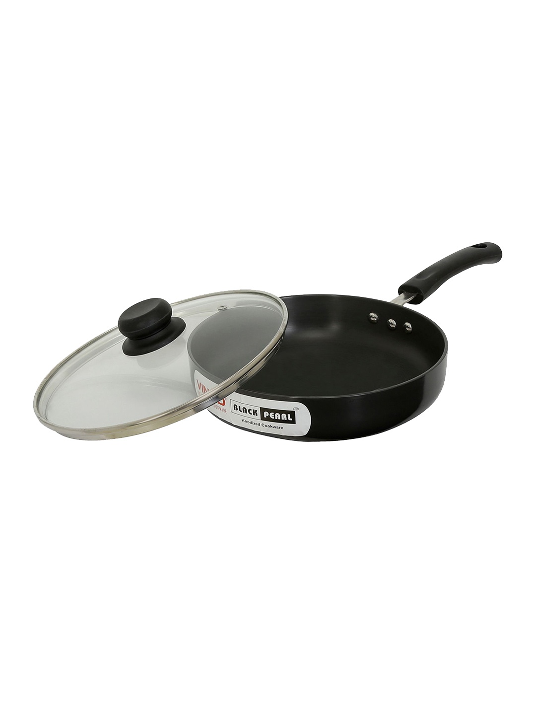 

Vinod Black Aluminium Hard Anodised Deep Fry Pan With Lid 2 ltrs