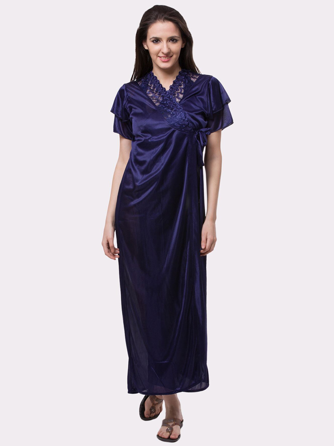 

Fasense Women Navy Blue Maxi Nightdress