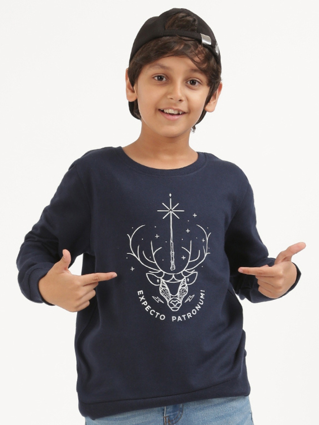 

Nap Chief Kids Unisex Harry Potter Printed Glow In The Dark Sweatshirt, Navy blue