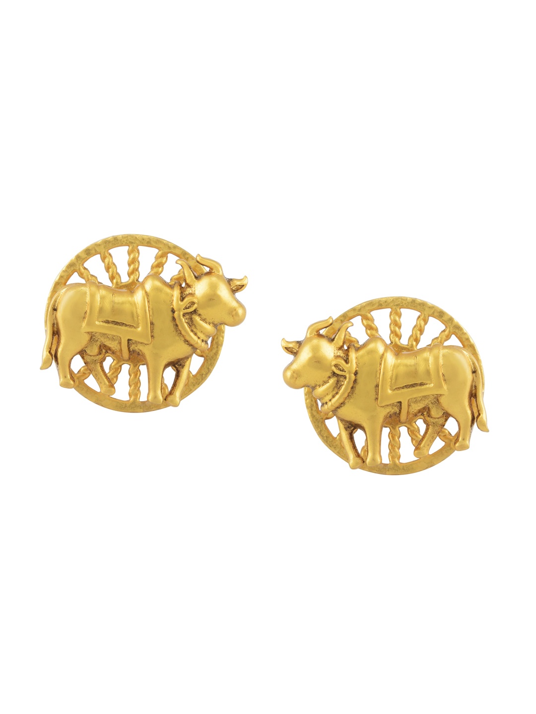 

Masaba Gold-Toned Circular Studs Earrings