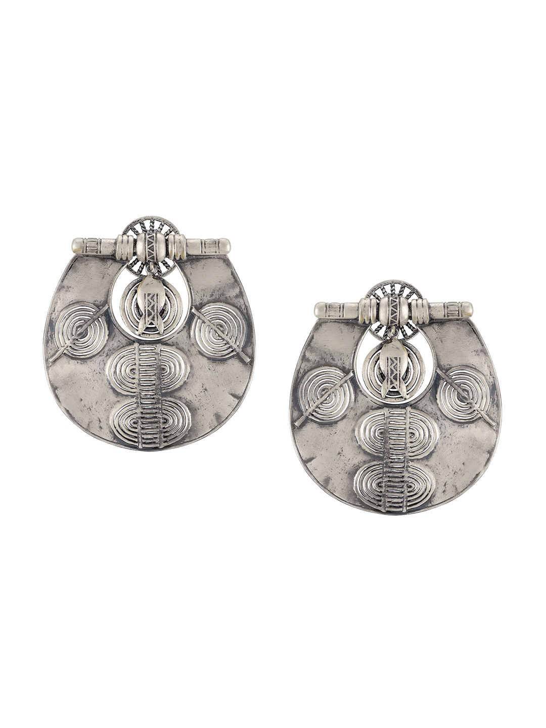 

Masaba Silver-Toned Contemporary Studs Earrings