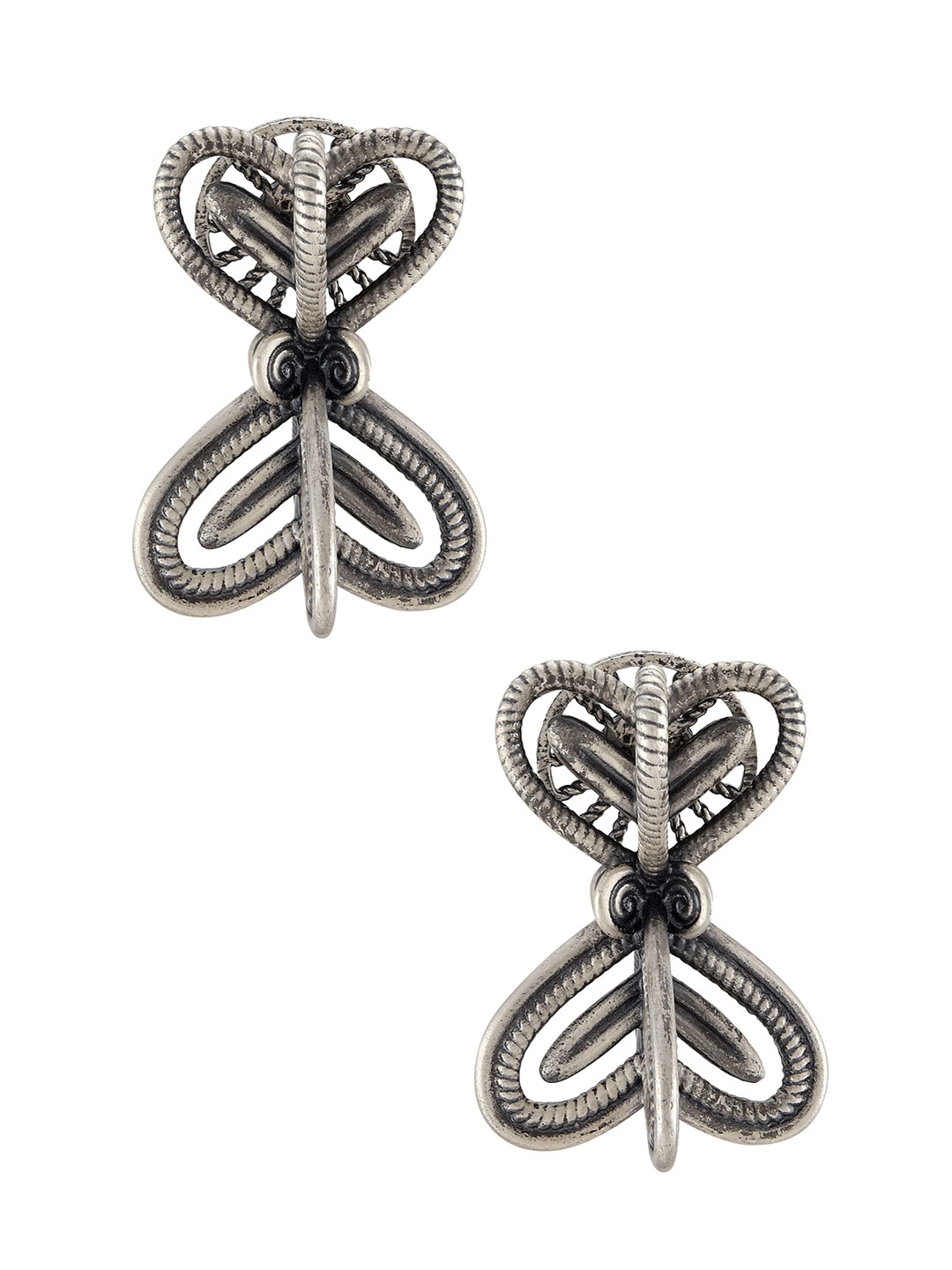 

Masaba Silver-Toned Contemporary Studs Earrings