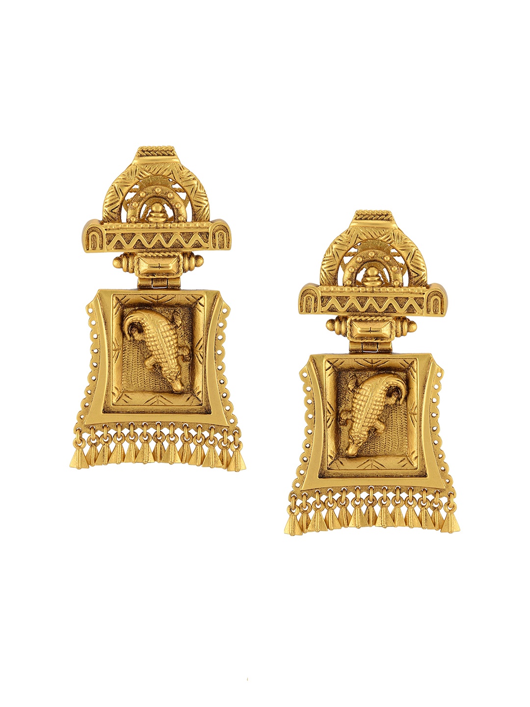 

Masaba Gold-Toned Contemporary Drop Earrings