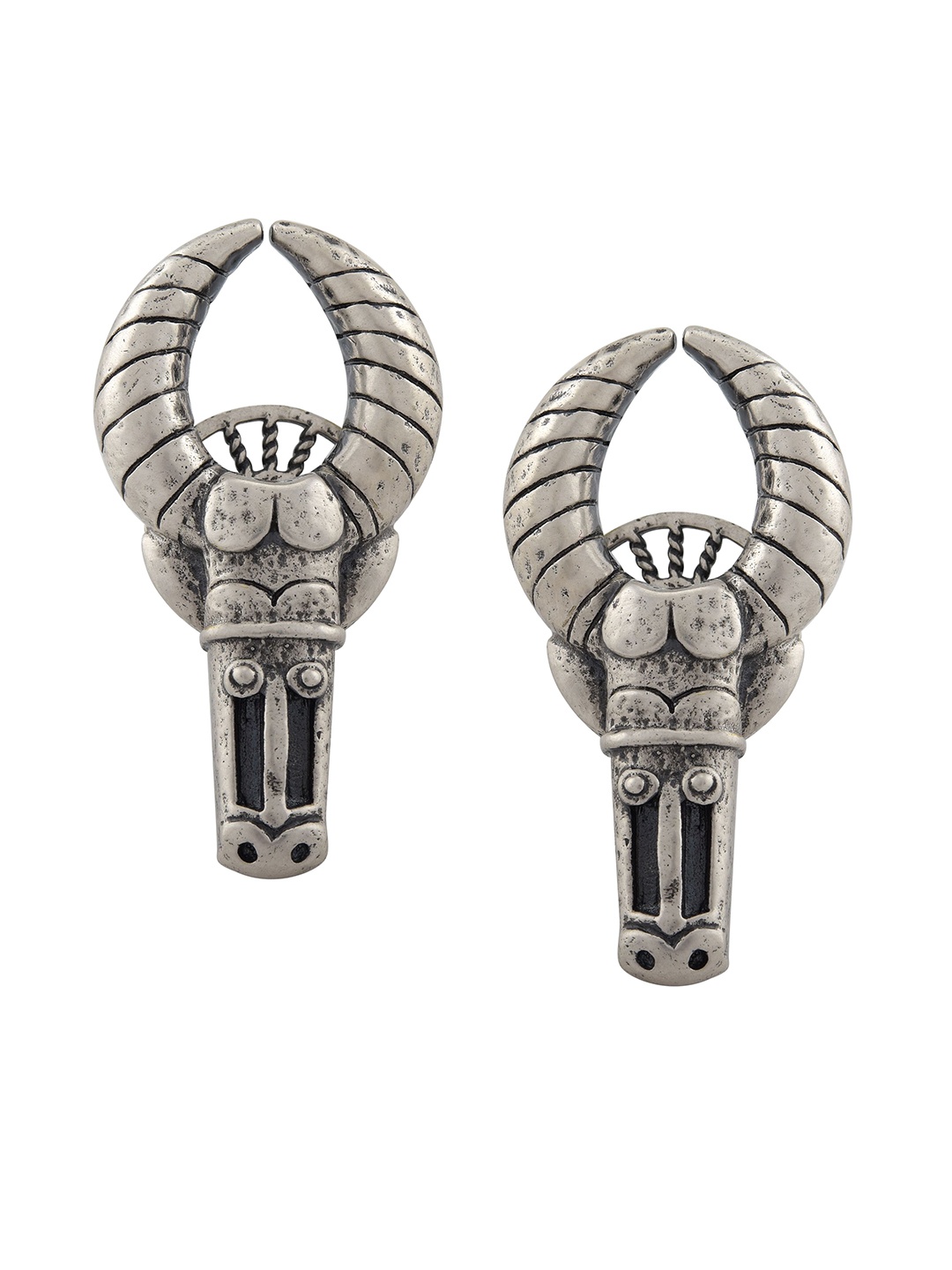 

Masaba Silver-Toned Contemporary Studs Earrings