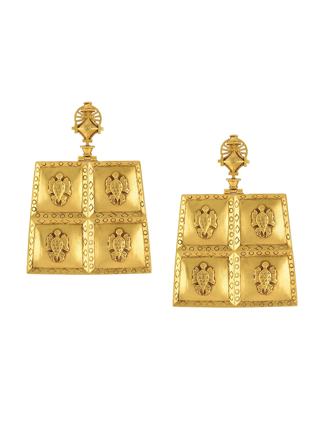 

Masaba Gold-Toned Contemporary Drop Earrings