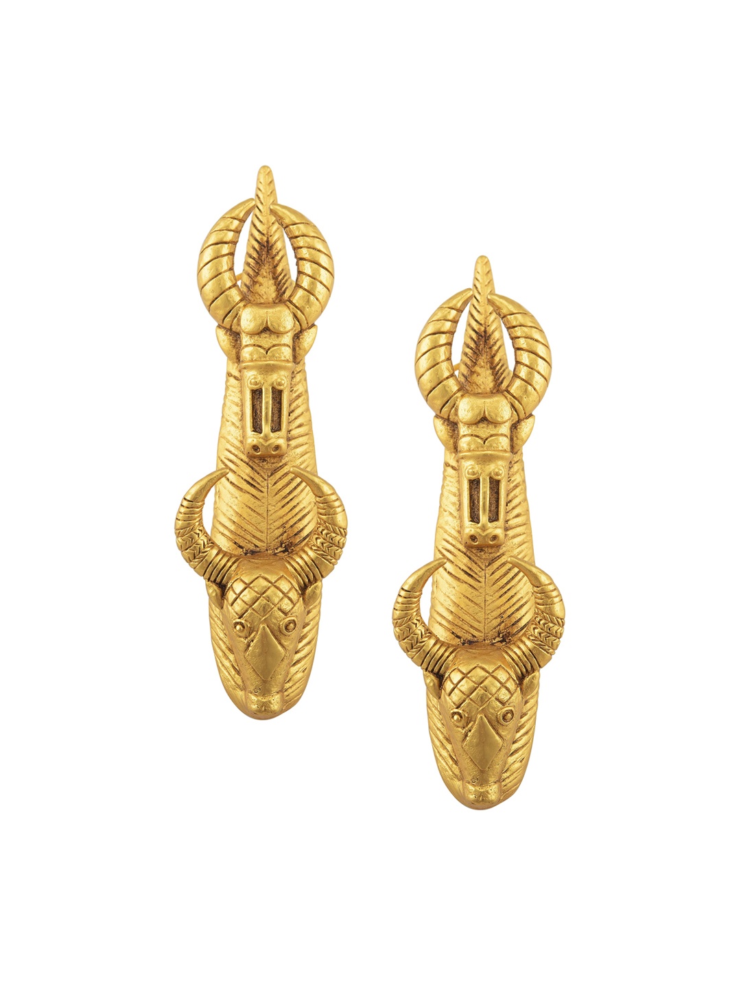 

Masaba Gold-Toned Contemporary Drop Earrings