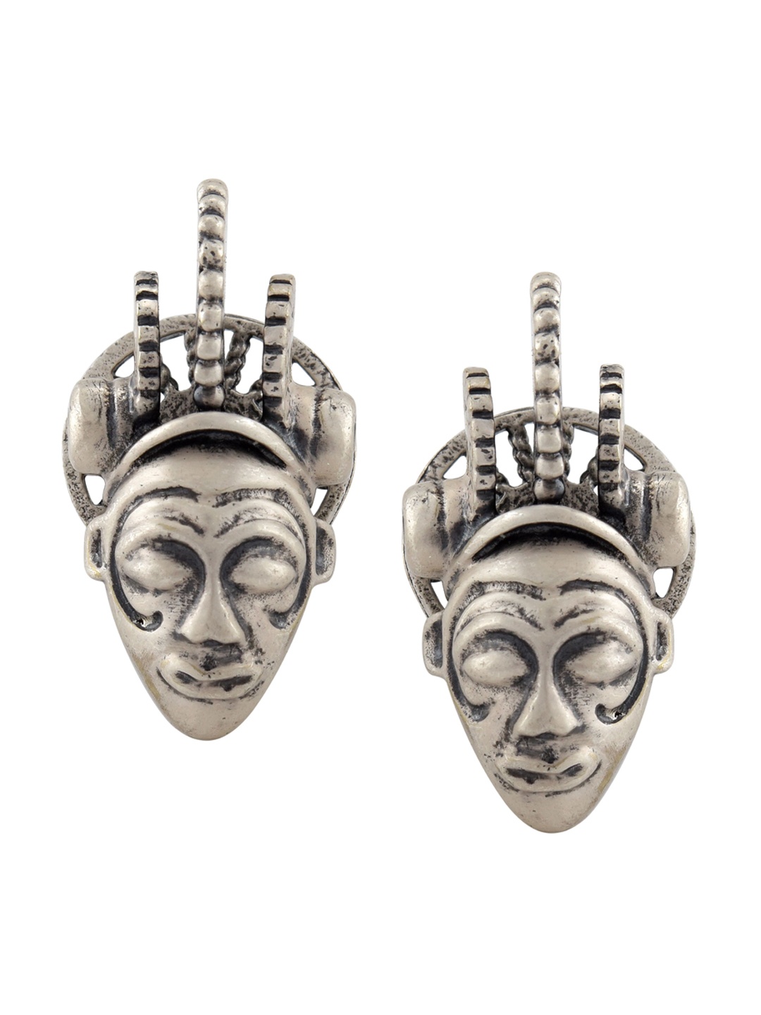 

Masaba Silver-Plated Contemporary Studs Earrings