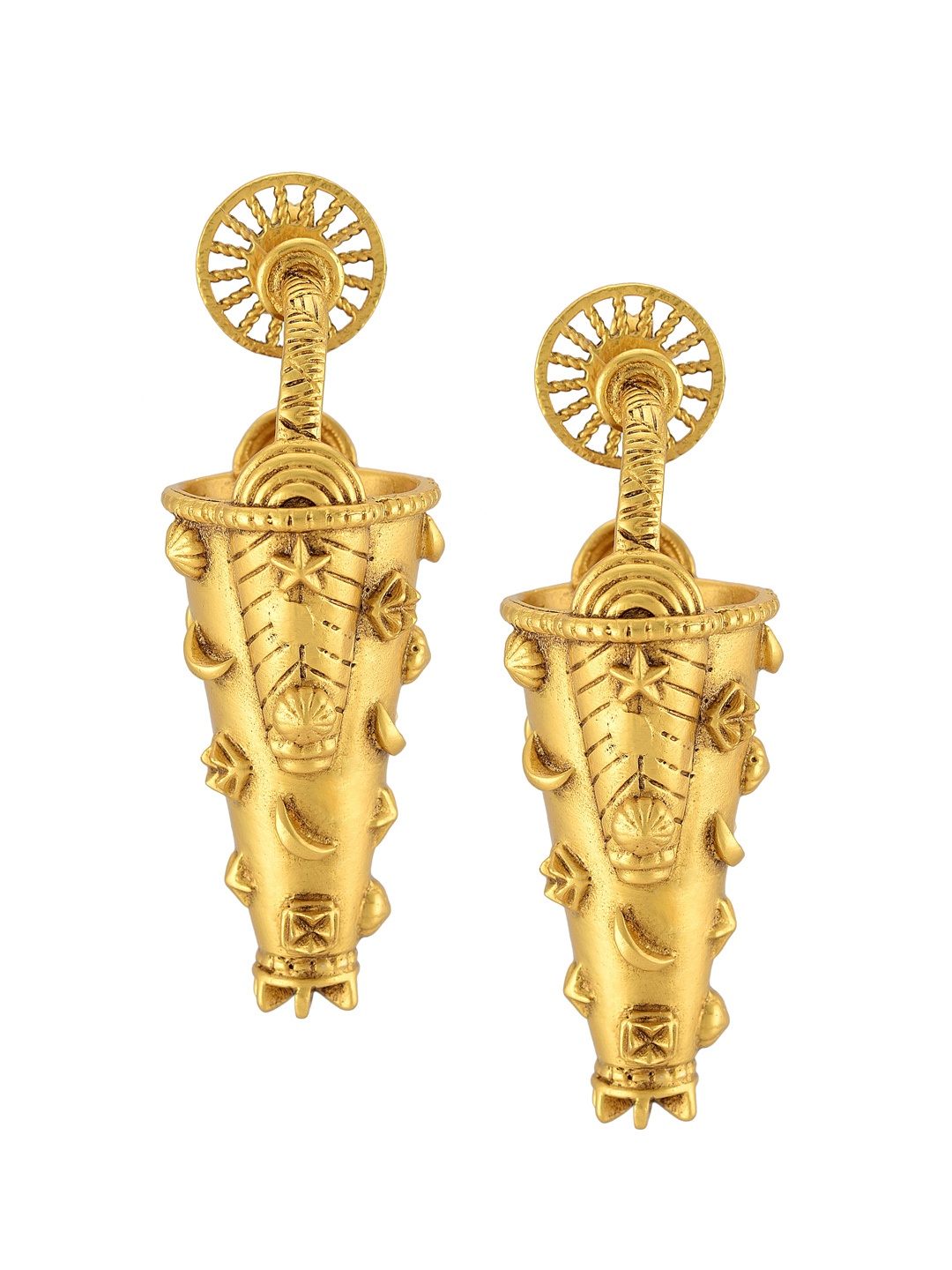 

Masaba Women Gold Plated Gold-Toned Contemporary Drop Earrings