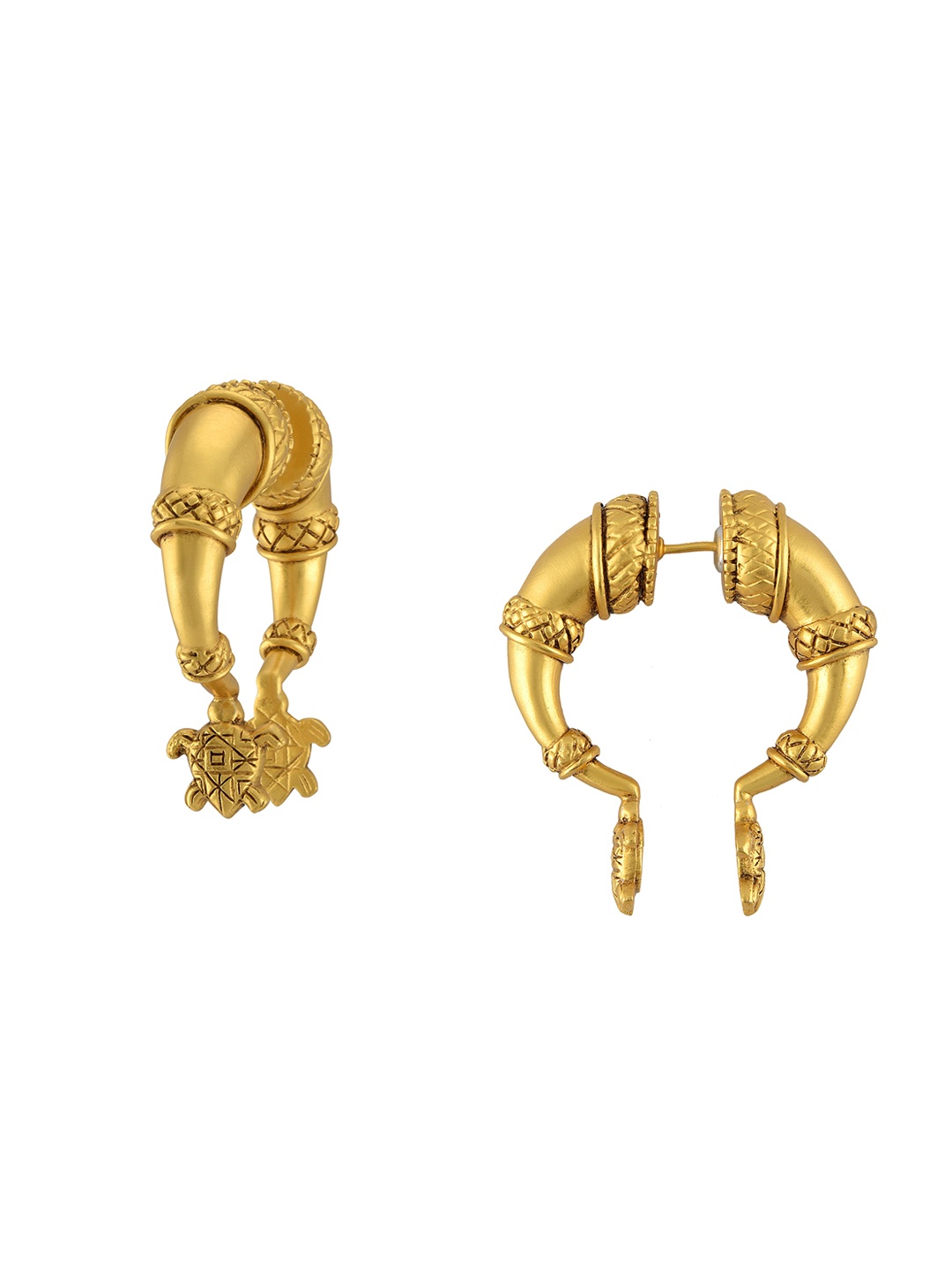 

Masaba Women Gold Plated Gold-Toned Contemporary Ear Cuff Earrings