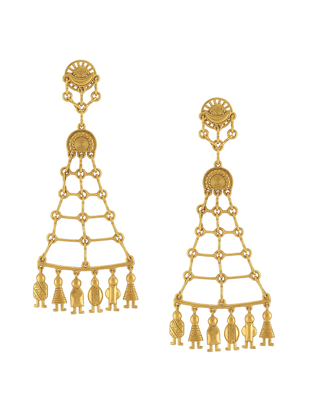 

Masaba Women Gold Plated Gold-Toned Contemporary Drop Earrings