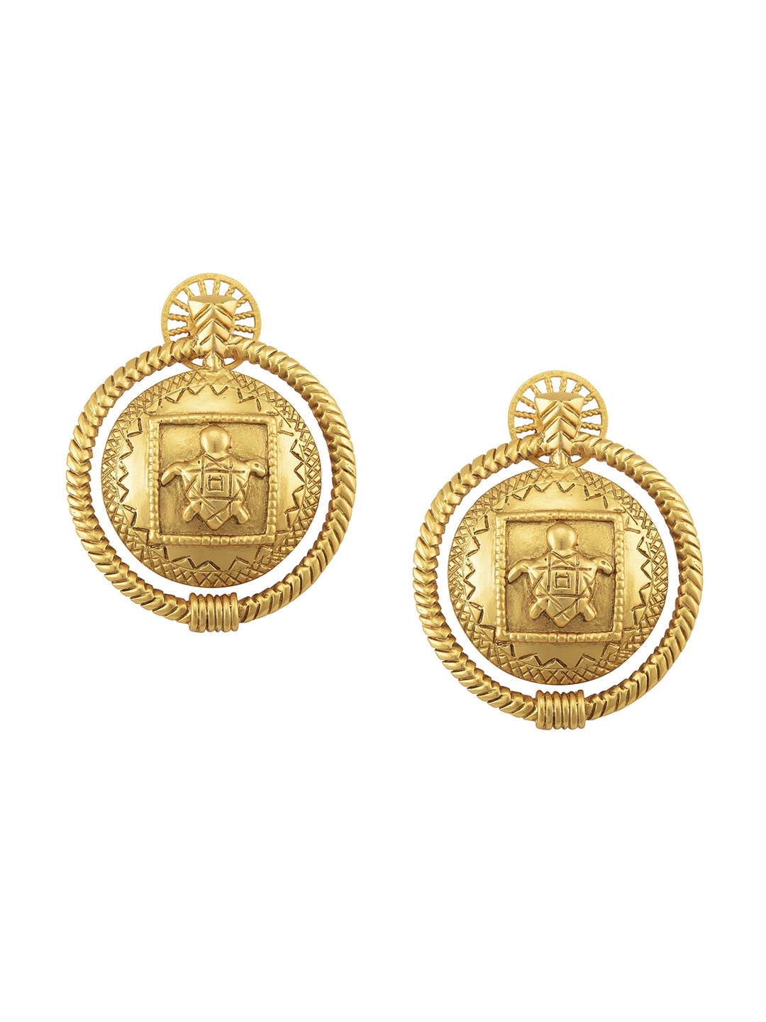 

Masaba Women Gold Plated Gold-Toned Contemporary Studs Earrings