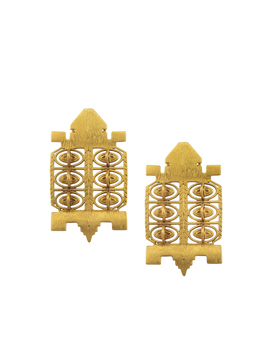 

Masaba Women Gold Plated Gold-Toned Contemporary Studs Earrings